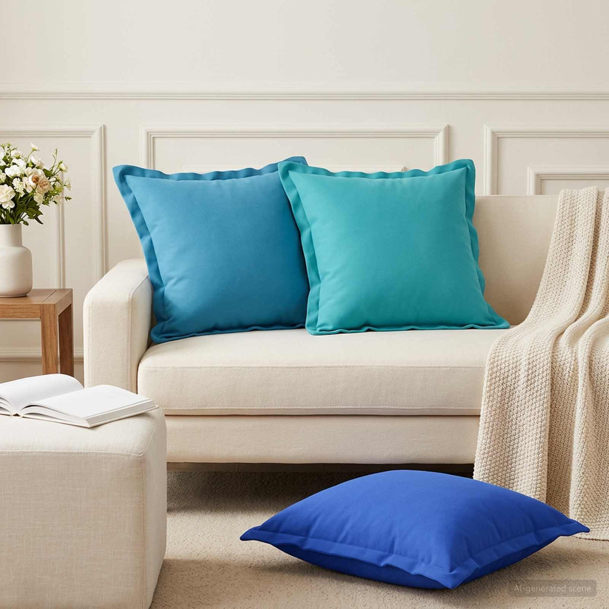 Throw Pillow HOUTEN 45 x 45 cm Polyester 6 pcs Light blue