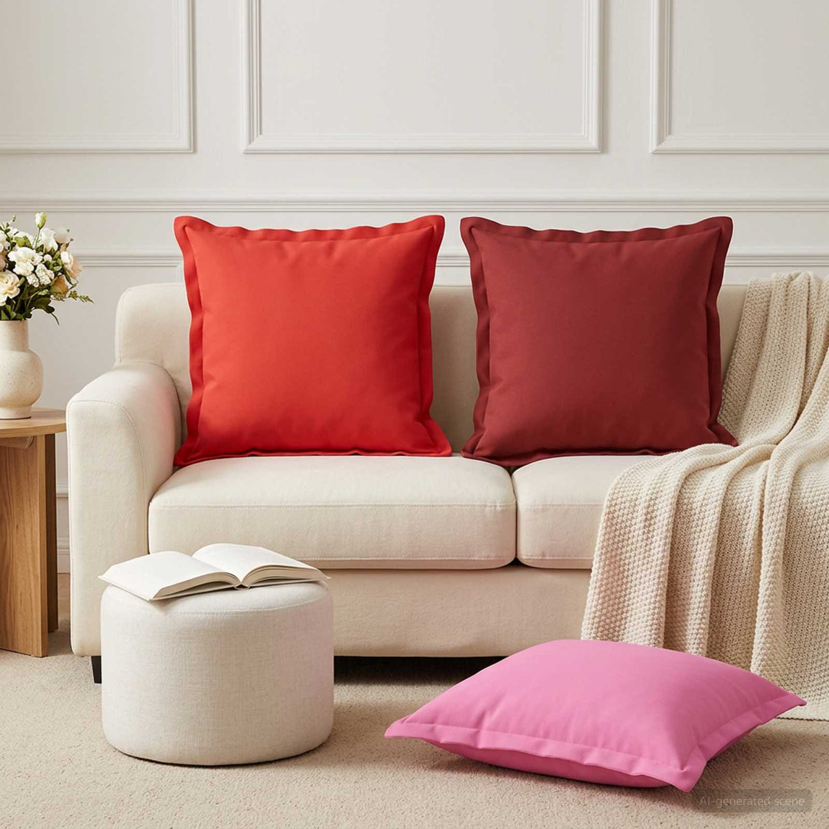 Throw Pillow HOUTEN 45 x 45 cm Polyester 6 pcs Pink