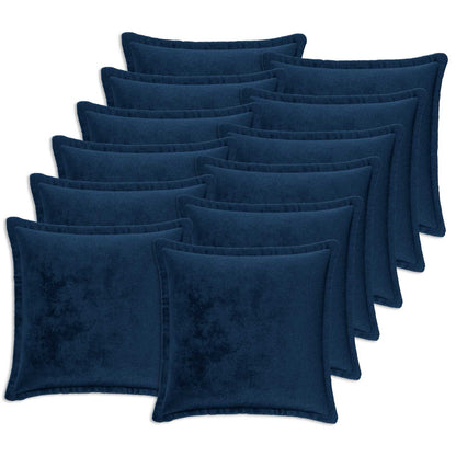 vidaXL Cushion Cover 12 pcs HOUTEN Navy Blue 45 x 45 cm Flannel 2