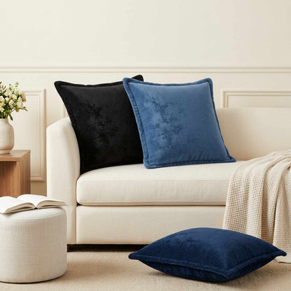 vidaXL Cushion Cover 12 pcs HOUTEN Navy Blue 45 x 45 cm Flannel 1