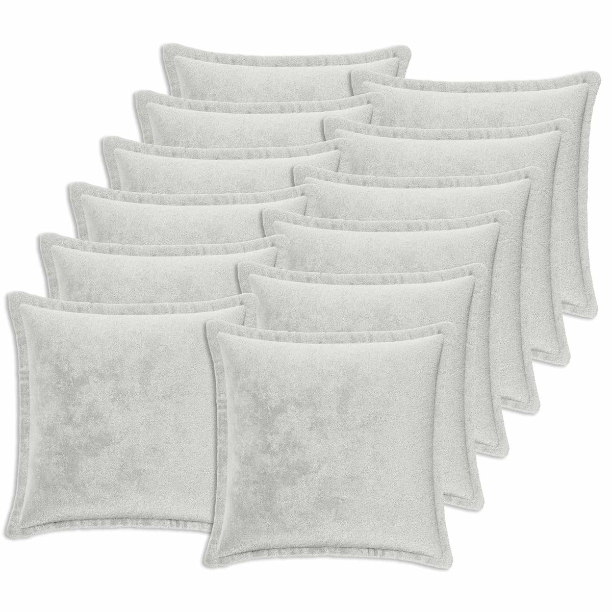 vidaXL Cushion Cover 12 pcs HOUTEN Light Grey 45 x 45 cm Flannel 2