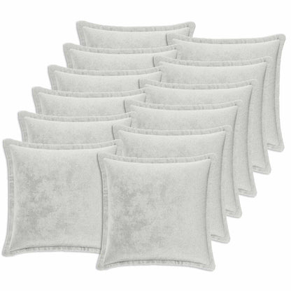 vidaXL Cushion Cover 12 pcs HOUTEN Light Grey 45 x 45 cm Flannel 2