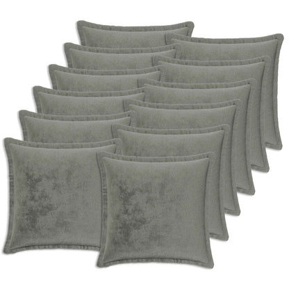 vidaXL Cushion Cover 12 pcs HOUTEN Dark Grey 45 x 45 cm Flannel 2