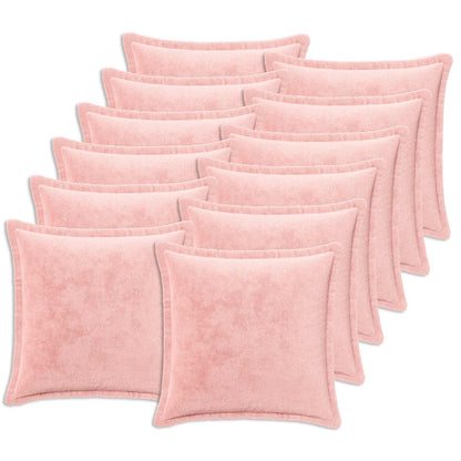 vidaXL Cushion Cover 12 pcs HOUTEN Pink 45 x 45 cm Flannel 2