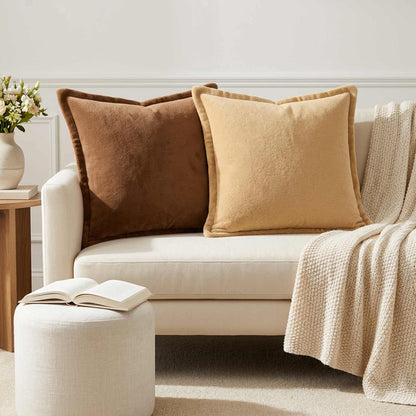 vidaXL Cushion Cover 12 pcs HOUTEN Taupe 45 x 45 cm Flannel 1