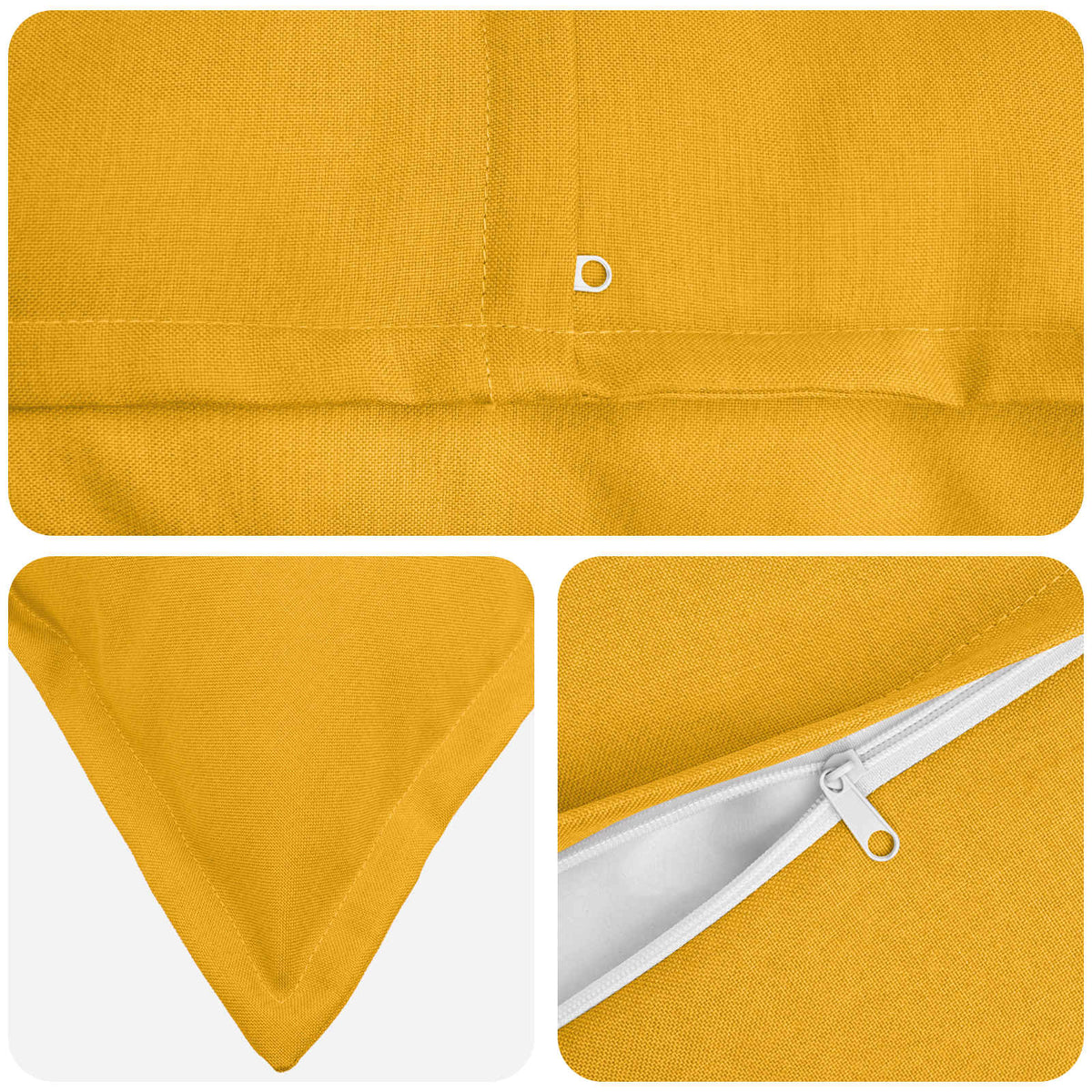 Cushion Cover HOUTEN 50 x 50 cm Faux Linen 12 pcs Light yellow