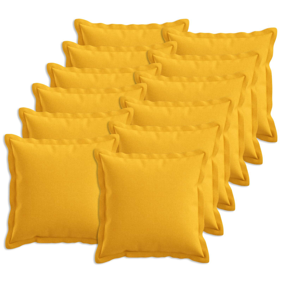 Cushion Cover HOUTEN 50 x 50 cm Faux Linen 12 pcs Light yellow