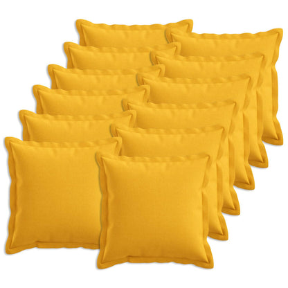 Cushion Cover HOUTEN 50 x 50 cm Faux Linen 12 pcs Light yellow