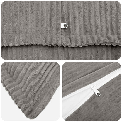 Cushion Cover HOUTEN 50 x 50 cm Corduroy 12 pcs Light grey