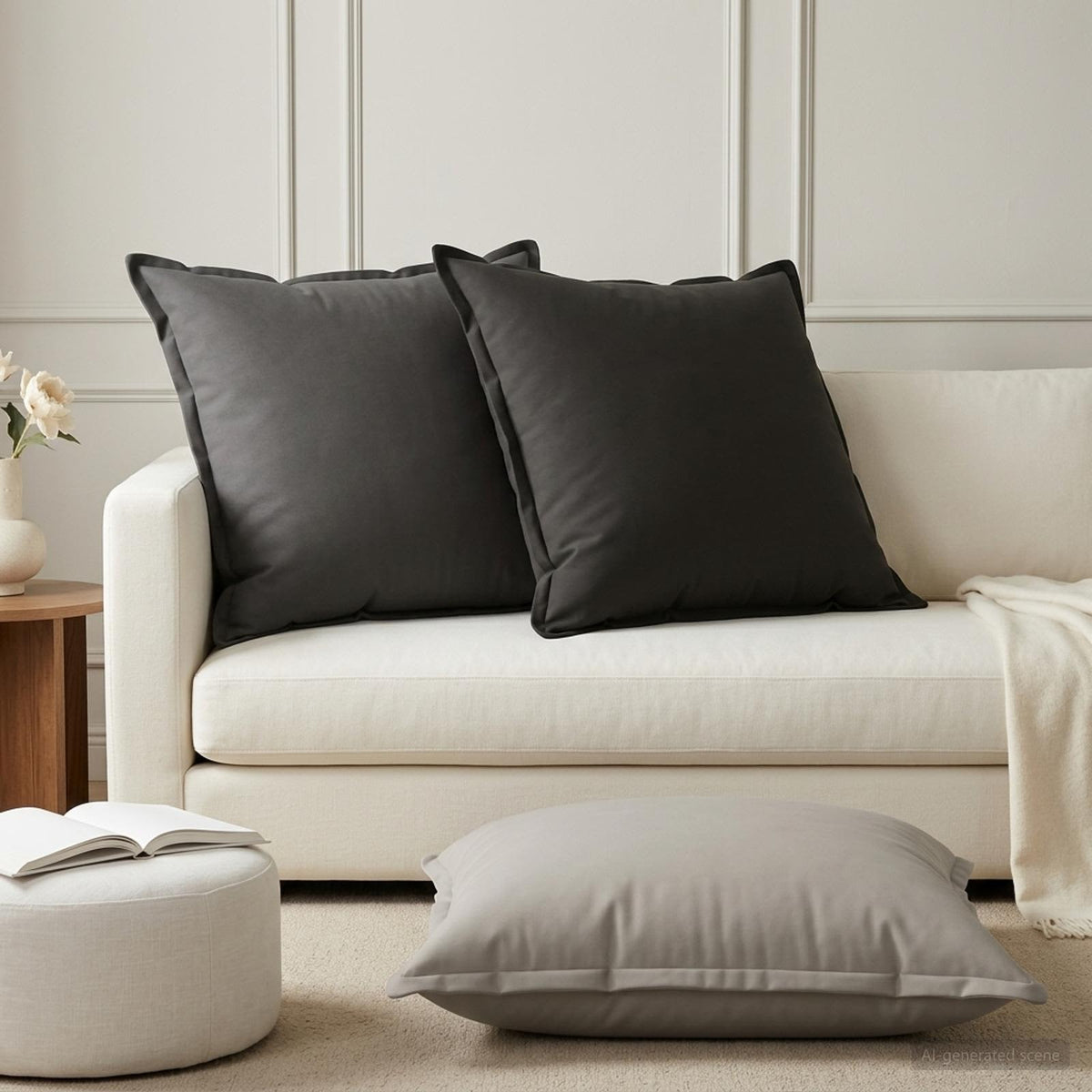 vidaXL Throw Pillow 2 pcs HOUTEN Anthracite 70 x 70 cm Polyester 1