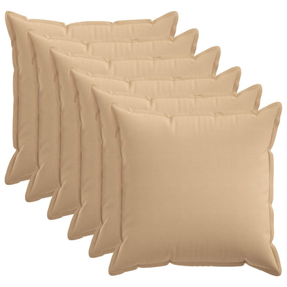 Cushion Cover HOUTEN 70 x 70 cm Faux Linen 6 pcs Cream