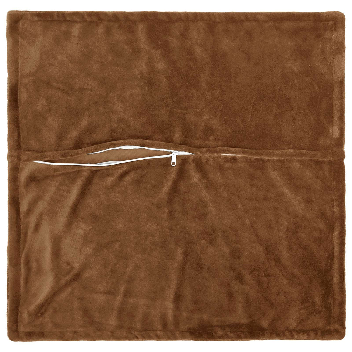 Cushion Cover 2 pcs HOUTEN Flannel Piped Design Light Brown 70 x 70 cm