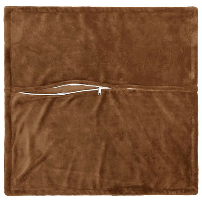 Cushion Cover 2 pcs HOUTEN Flannel Piped Design Light Brown 70 x 70 cm