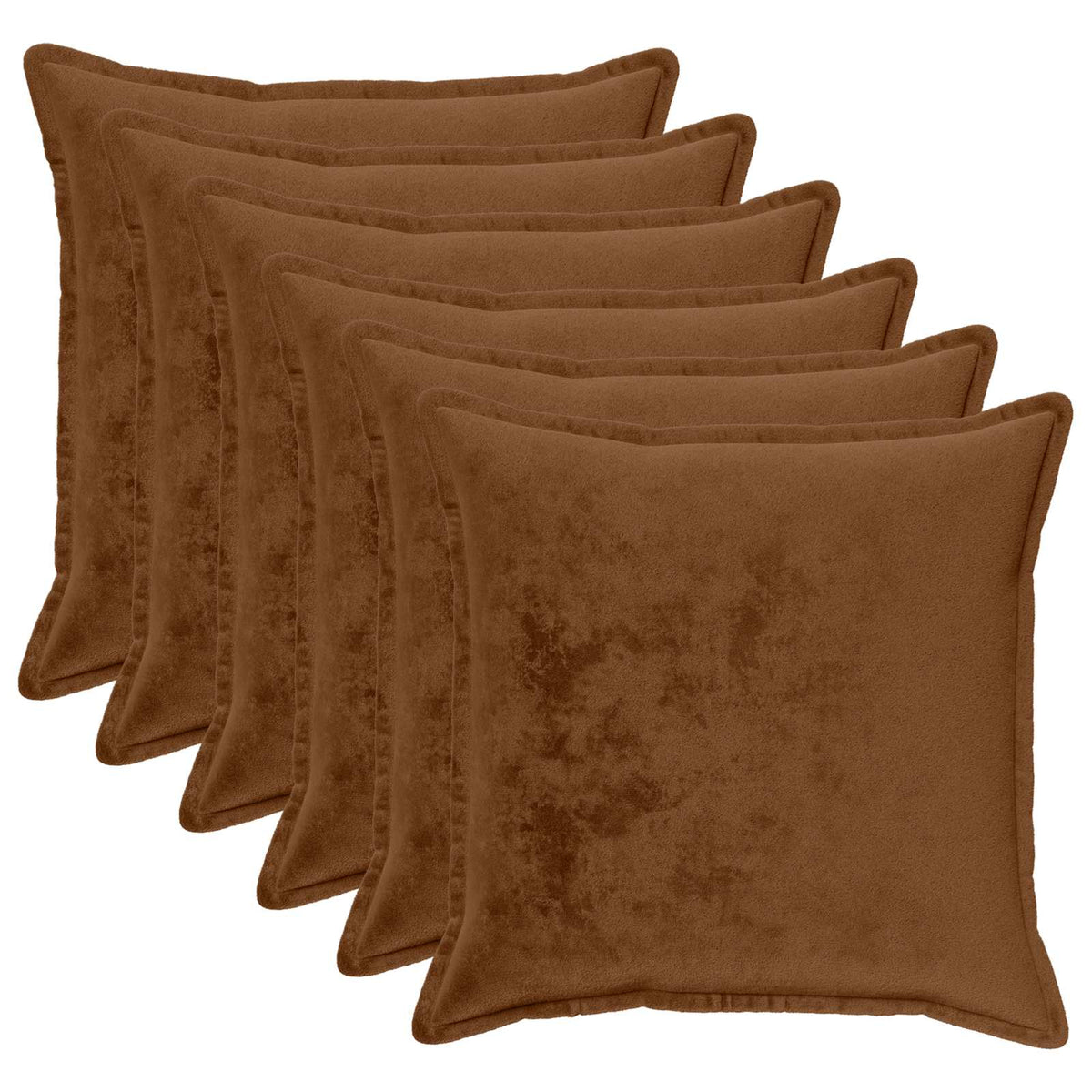 Cushion Cover 2 pcs HOUTEN Flannel Piped Design Light Brown 70 x 70 cm