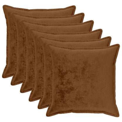 Cushion Cover 2 pcs HOUTEN Flannel Piped Design Light Brown 70 x 70 cm