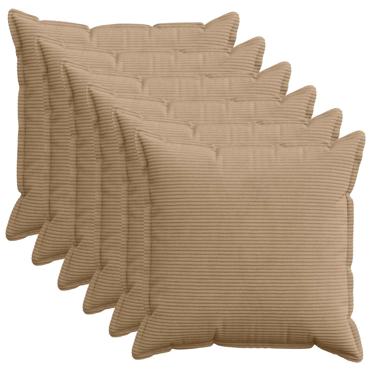 vidaXL Cushion Cover 6 pcs HOUTEN Brown 80 x 80 cm Corduroy 2