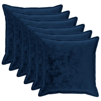 Cushion Cover 2 pcs HOUTEN Flannel Piped Design Navy Blue 80 x 80 cm