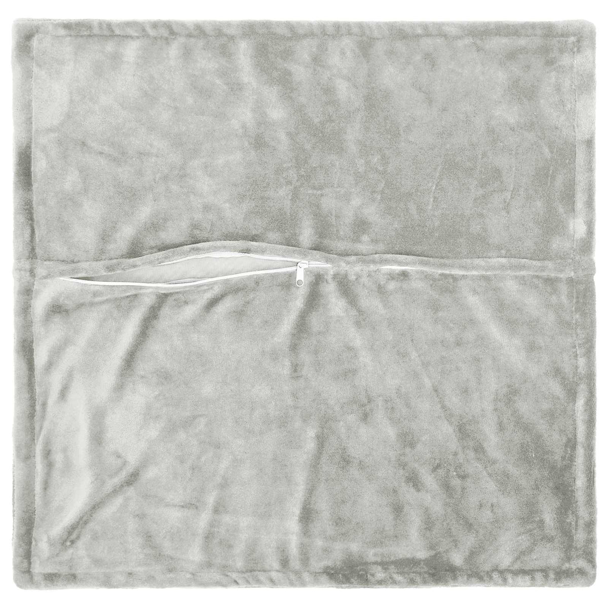 Cushion Cover 6 pcs HOUTEN Flannel Piped Design Light Grey 80 x 80 cm