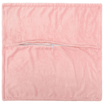 Cushion Cover 2 pcs HOUTEN Flannel Piped Design Pink 80 x 80 cm