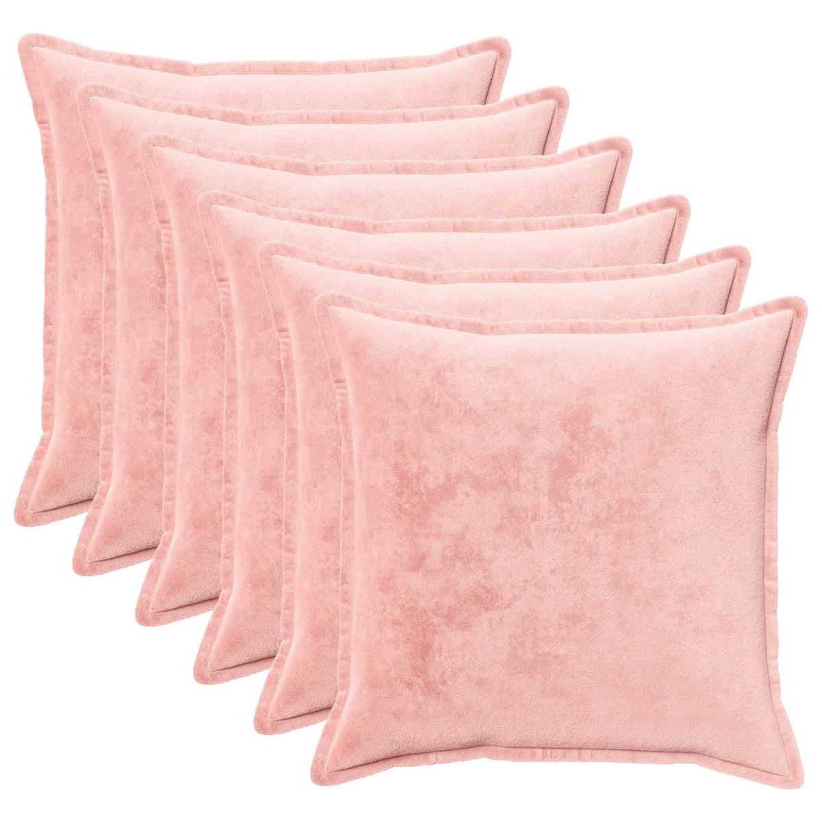 Cushion Cover 2 pcs HOUTEN Flannel Piped Design Pink 80 x 80 cm