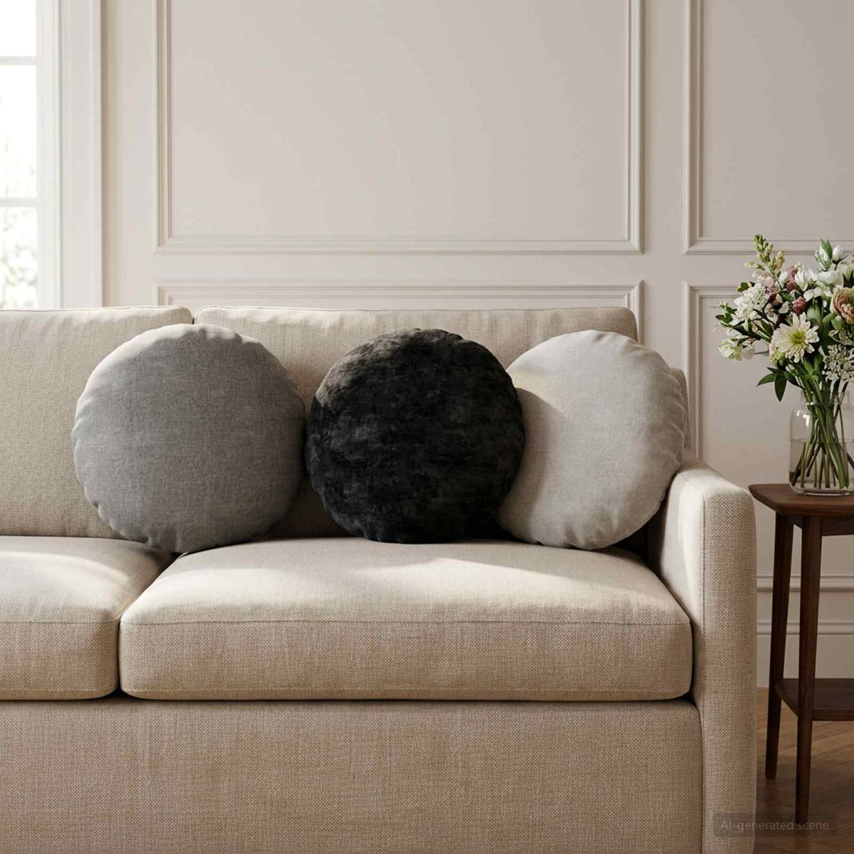 vidaXL Throw Pillow 6 pcs HEERLEN Anthracite Dia. 40 cm 1