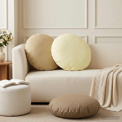 vidaXL Throw Pillow 6 pcs HEERLEN Taupe Dia. 60 cm Polyester 3