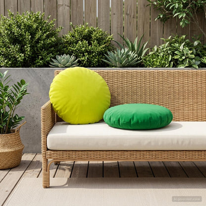 Throw Pillow HEERLEN Dia Polyester green