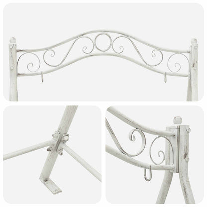 vidaXL Swing Bench Steel 113 x 121.5 x 168 cm Antique White 6