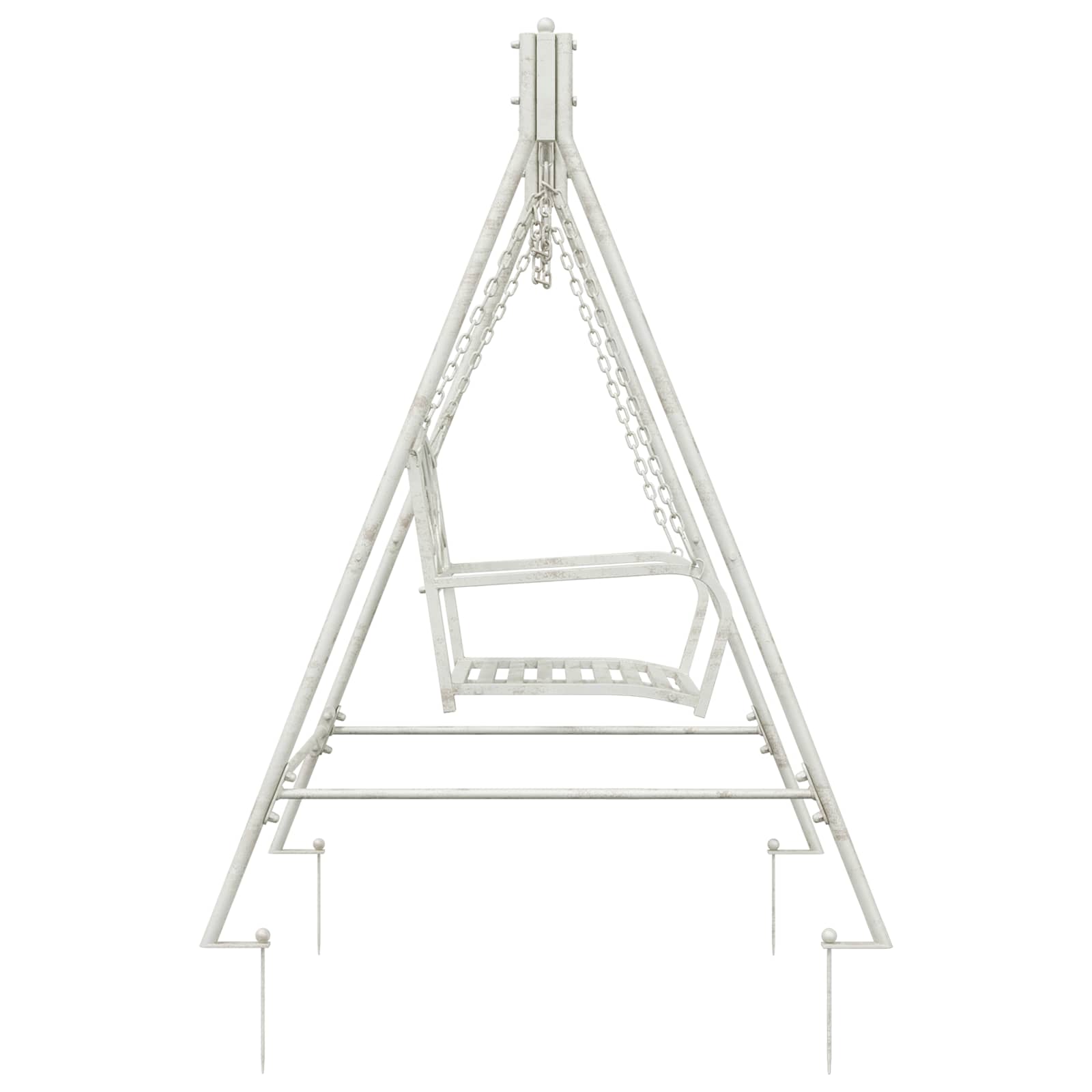 vidaXL Swing Bench Steel 113 x 121.5 x 168 cm Antique White 4