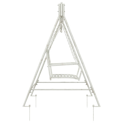 vidaXL Swing Bench Steel 113 x 121.5 x 168 cm Antique White 4