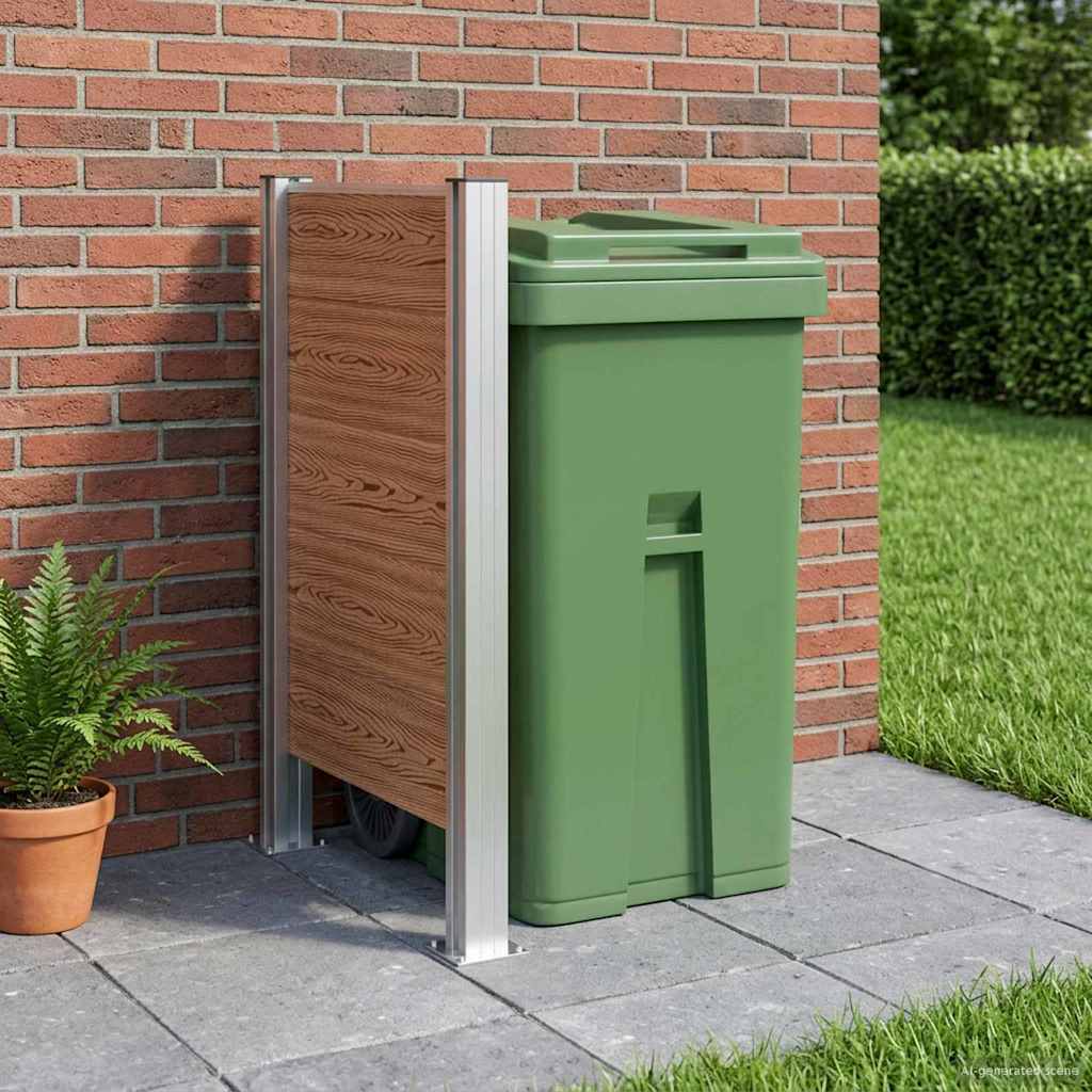 vidaXL Garbage Bin Fence 85 x 85 x 115 cm Aluminium and WPC