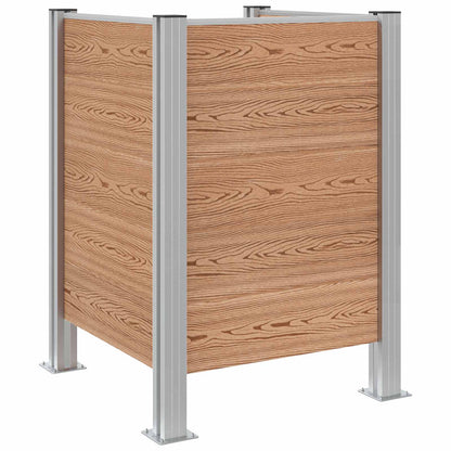 vidaXL Garbage Bin Fence Brown 85 x 85 x 115 cm Aluminium and WPC 2