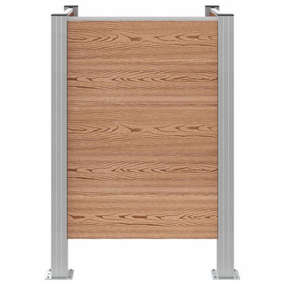 vidaXL Garbage Bin Fence Brown 85 x 85 x 115 cm Aluminium and WPC 4