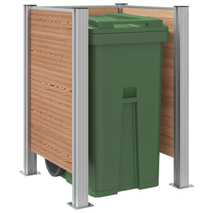 vidaXL Garbage Bin Fence Brown 85 x 85 x 115 cm Aluminium and WPC 3
