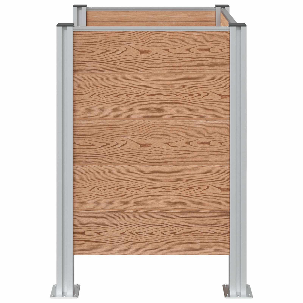 vidaXL Garbage Bin Fence Brown 85 x 85 x 115 cm Aluminium and WPC 5