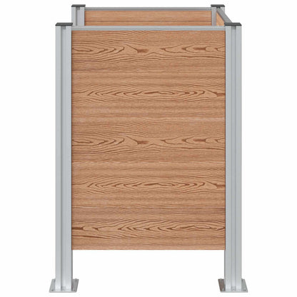 vidaXL Garbage Bin Fence Brown 85 x 85 x 115 cm Aluminium and WPC 5