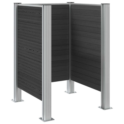 vidaXL Garbage Bin Fence Grey 85 x 85 x 115 cm Aluminium and WPC 6