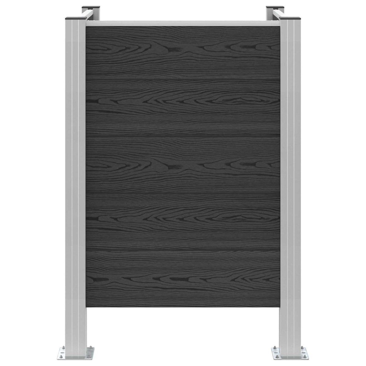 vidaXL Garbage Bin Fence Grey 85 x 85 x 115 cm Aluminium and WPC 4