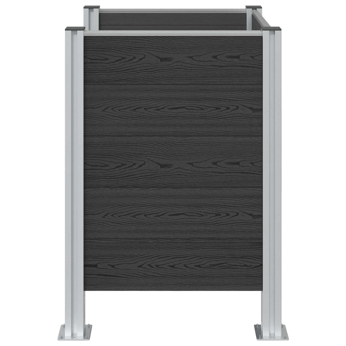 vidaXL Garbage Bin Fence Grey 85 x 85 x 115 cm Aluminium and WPC 5