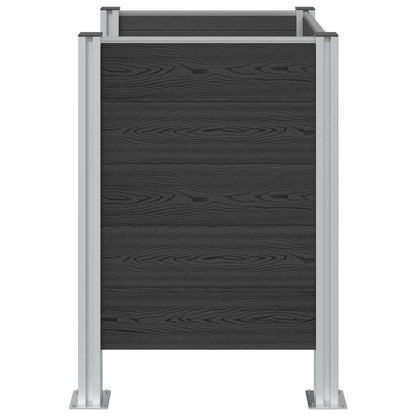 vidaXL Garbage Bin Fence Grey 85 x 85 x 115 cm Aluminium and WPC 5