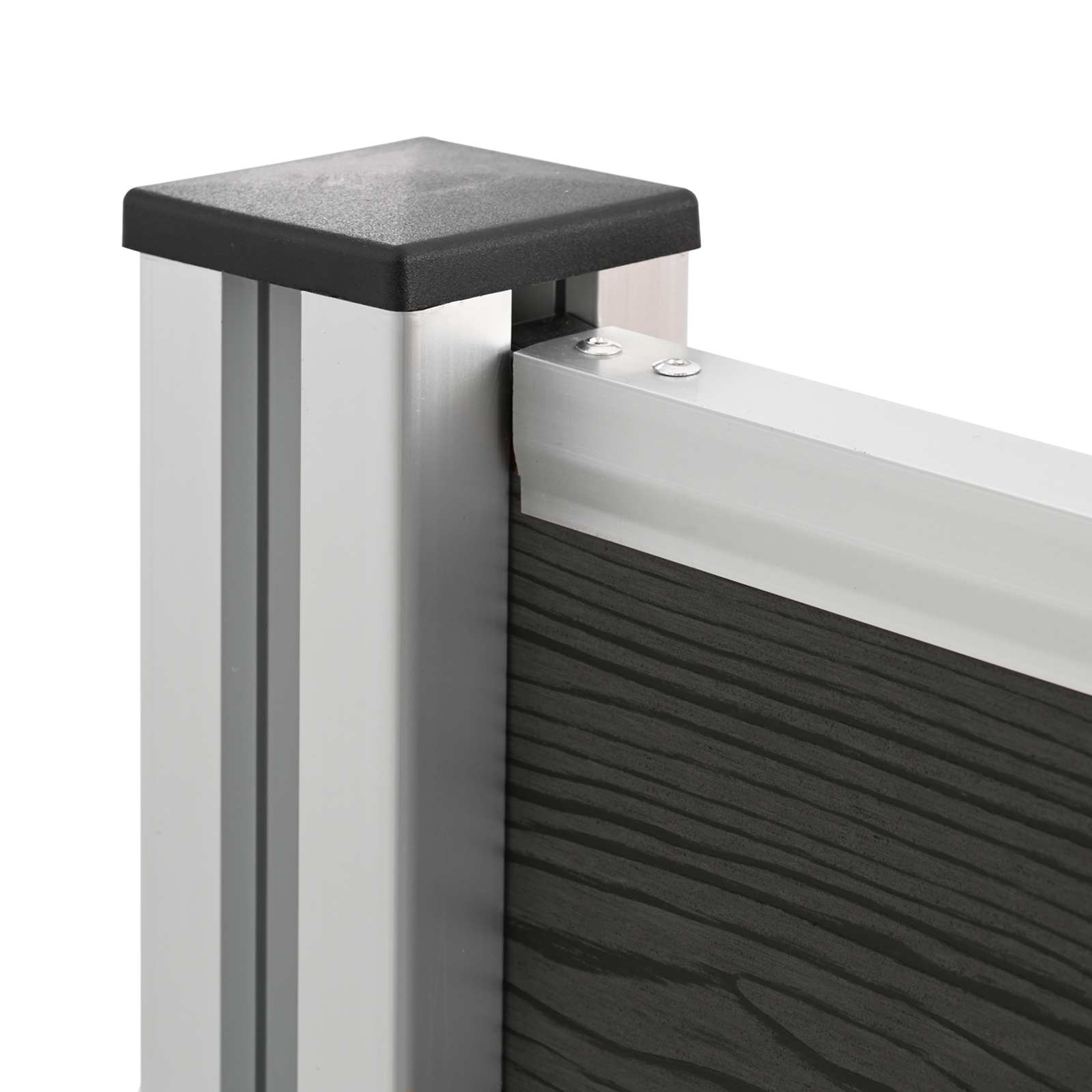 vidaXL Garbage Bin Fence Grey 85 x 85 x 115 cm Aluminium and WPC 6