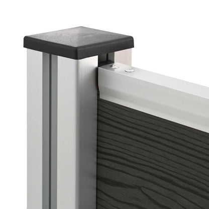 vidaXL Garbage Bin Fence Grey 85 x 85 x 115 cm Aluminium and WPC 6