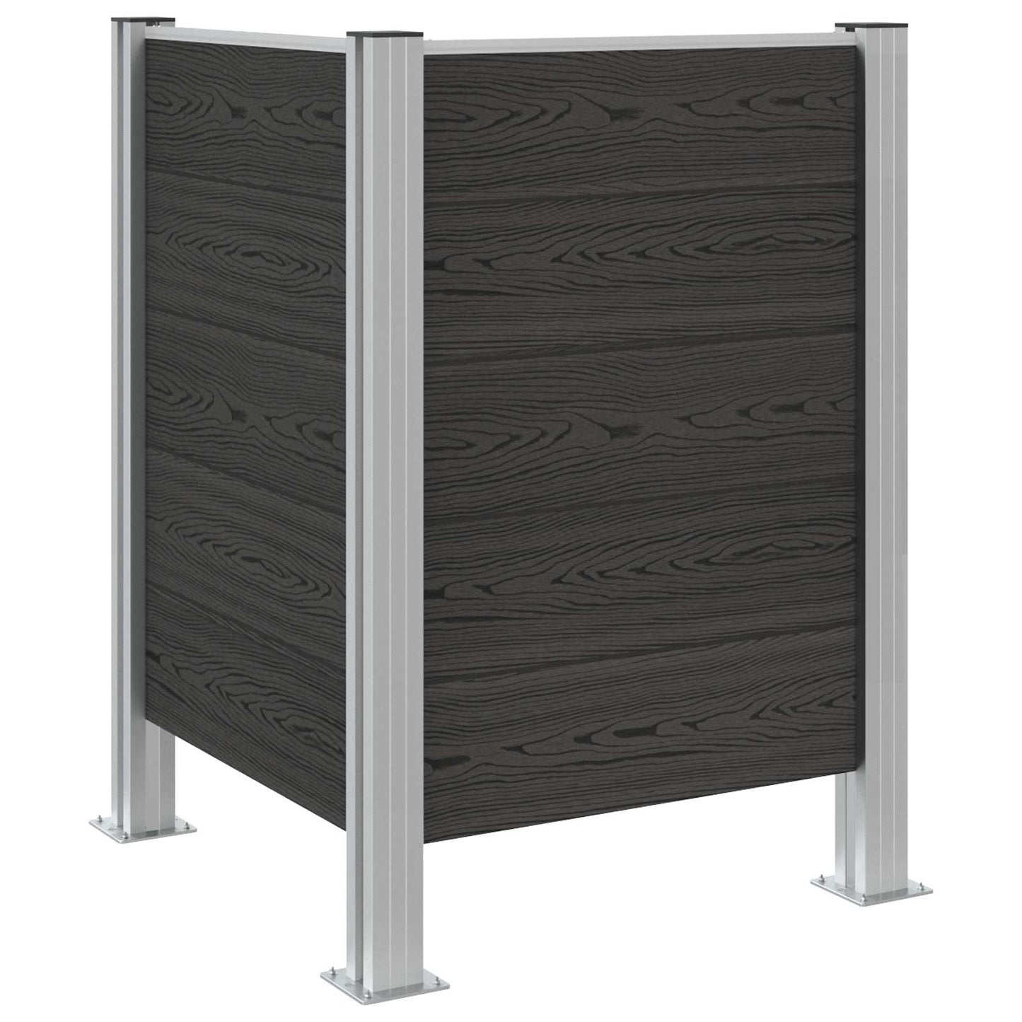 vidaXL Garbage Bin Fence Grey 85 x 85 x 115 cm Aluminium and WPC 2