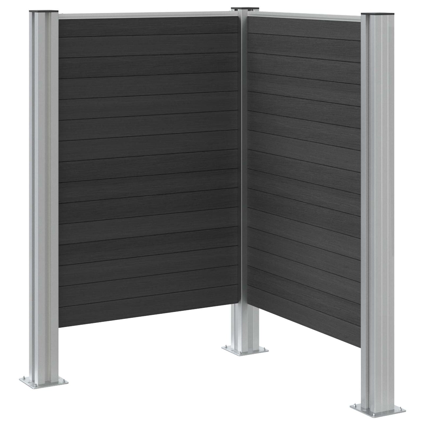 vidaXL Garbage Bin Fence Grey 85 x 85 x 115 cm Aluminium and WPC 5