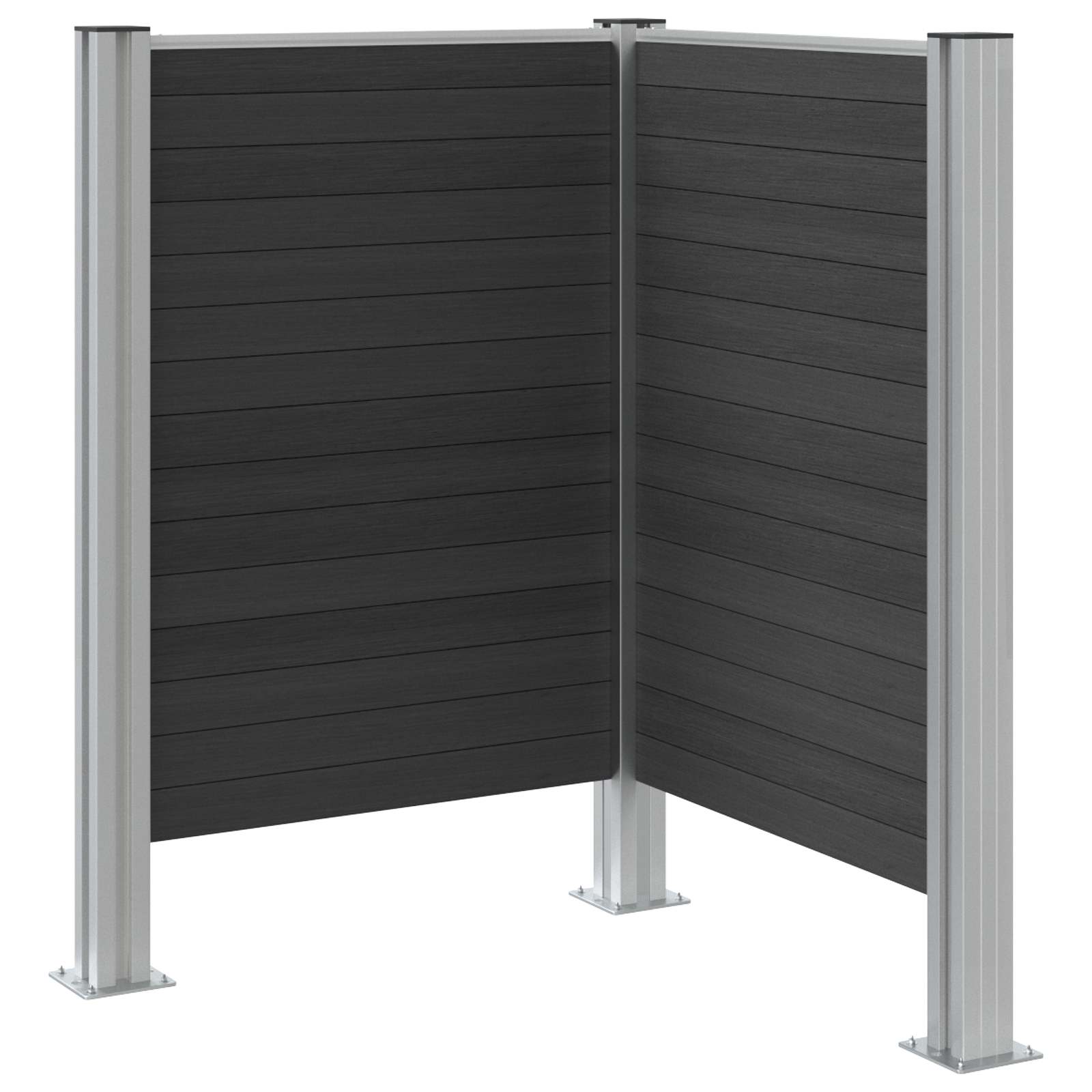 vidaXL Garbage Bin Fence Grey 85 x 85 x 115 cm Aluminium and WPC 5