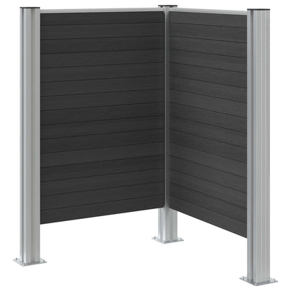 vidaXL Garbage Bin Fence Grey 85 x 85 x 115 cm Aluminium and WPC 5