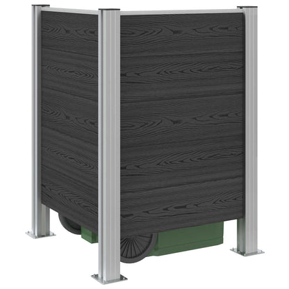 vidaXL Garbage Bin Fence Grey 85 x 85 x 115 cm Aluminium and WPC 3