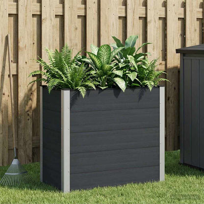 vidaXL Garden Raised Bed Black 100 x 50 x 91 cm WPC and Aluminium 1