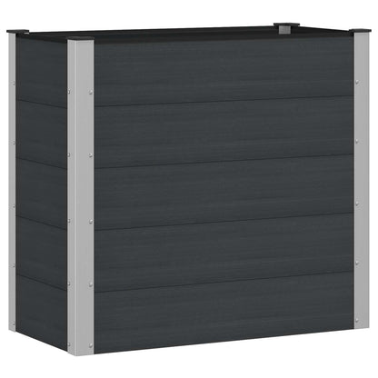 vidaXL Garden Raised Bed Black 100 x 50 x 91 cm WPC and Aluminium 2