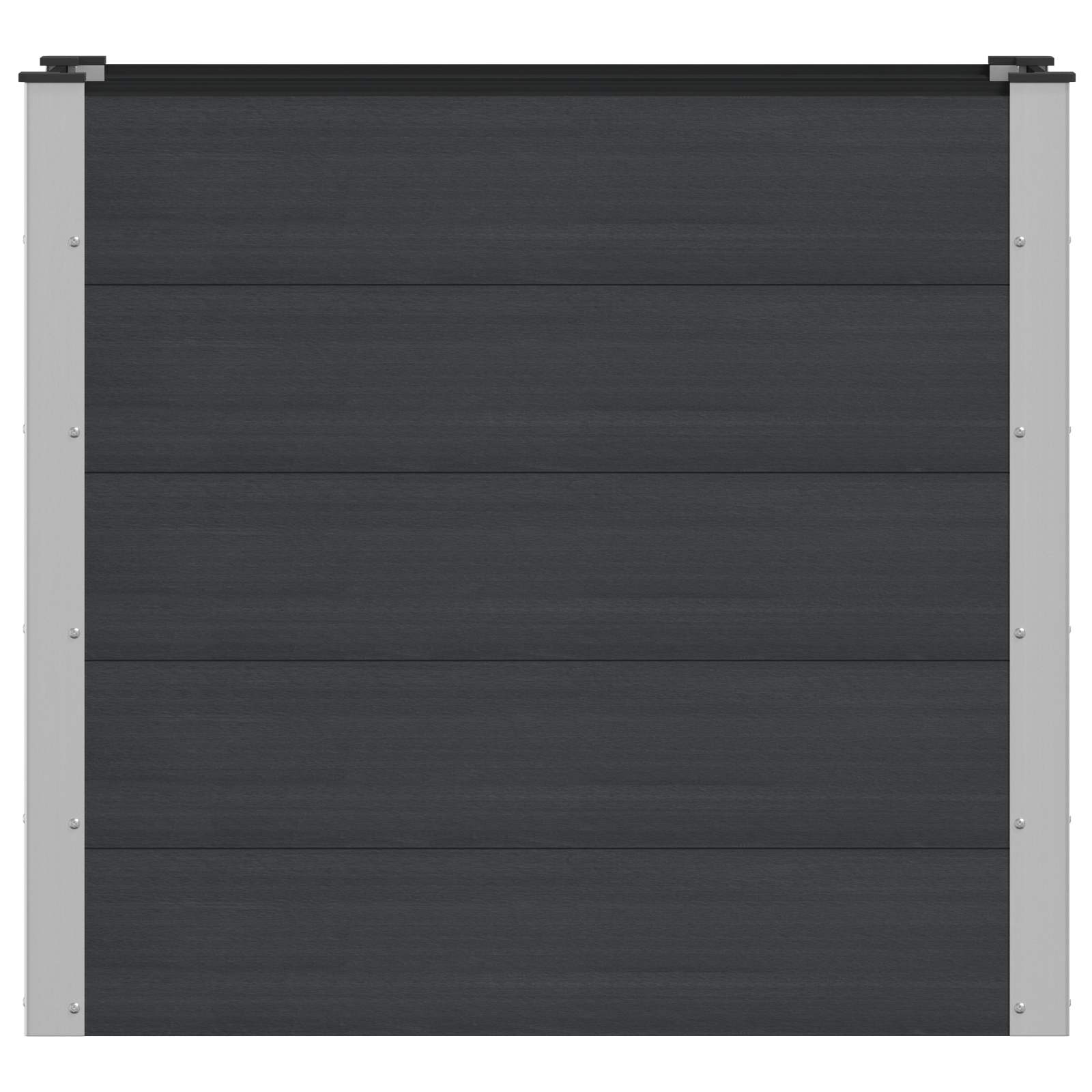 vidaXL Garden Raised Bed Black 100 x 50 x 91 cm WPC and Aluminium 3